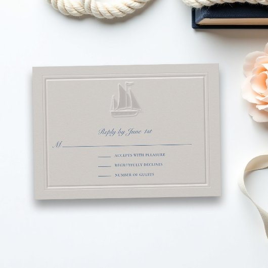 Coastal Sailboat Formal Classic Wedding Response