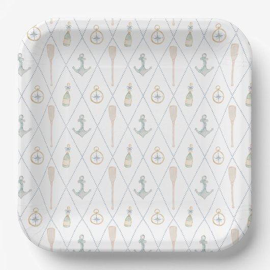 Coastal Sailboat Paper Plates Pappteller (Vorderseite)