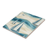 Coastal Sailboat Waves Nautical Pattern (1) Fliese (Seite)