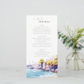 Coastal Sand Beach Rock Seascape Wedding Menü Kart Dankeskarte (Stehend Vorderseite)