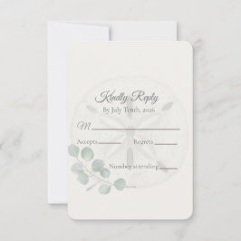 Coastal Sand Dollar Watercolor RSVP Karte