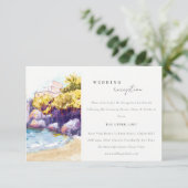 Coastal Sand Rock Beach Seascape Hochzeitsempfang Begleitkarte (Stehend Vorderseite)