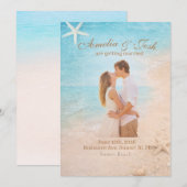 Coastal Sand & Sea Starfish wedding invitation Einladung (Vorne/Hinten)
