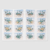 Coastal Sandpipers Flowers Shells Decoupage Paper Seidenpapier (Vorderseite)