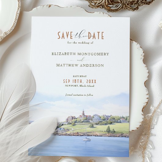 Coastal Save the Date Card - Newport, Rhode Island Einladung