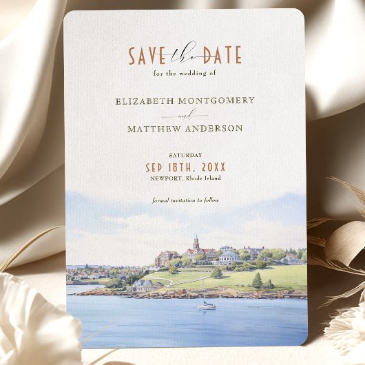 Coastal Save the Date Card - Newport, Rhode Island Einladung