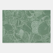 Coastal Sea Shell Beach Green White Decoupage Geschenkpapier Set (Vorderseite 3)