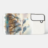 Coastal Seagulls Watercolor Seascape Samsung Galaxy Hülle (Rückseite (Horizontal))