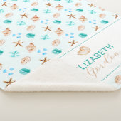 Coastal Seashell Beach House Decor Monogram Sherpadecke (3/4)