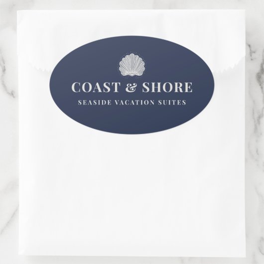 Coastal Seashell Brand Logo Ovaler Aufkleber (Tasche)