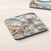 Coastal Seashell Coasters Getränkeuntersetzer (Linke Seite)