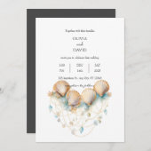 Coastal Seashell Garland Decor Beach Wedding Einladung (Vorne/Hinten)