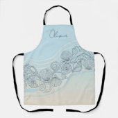 Coastal Seashell Line Art Schürze (Vorderseite)