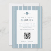 Coastal Seashell Monogram Blue QR Code Wedding Einladung (Rückseite)