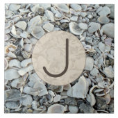 Coastal Seashell Monogram Fliese (Vorderseite)