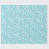 Coastal Seashell Muster Blau Geschenkpapier (Flach)