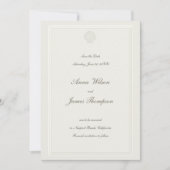 Coastal Seashell Nautical Formal Ecru Wedding Save The Date (Vorderseite)