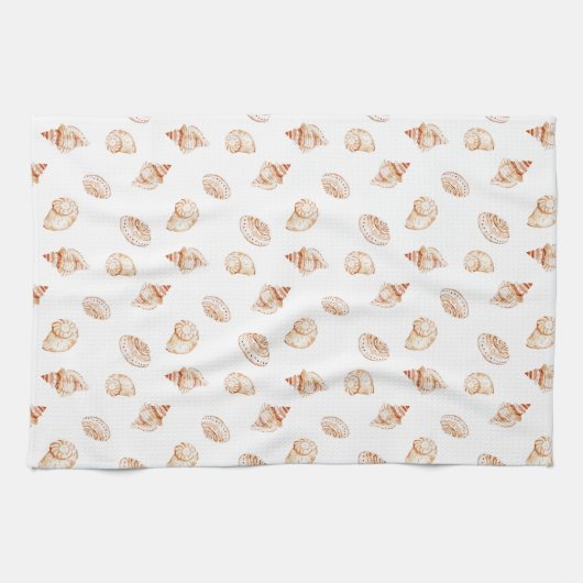Coastal Seashell Oceanside Beach Nautical Geschirrtuch (Horizontal)