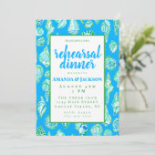 Coastal Seashell Probe Abendessen Einladung (Stehend Vorderseite)