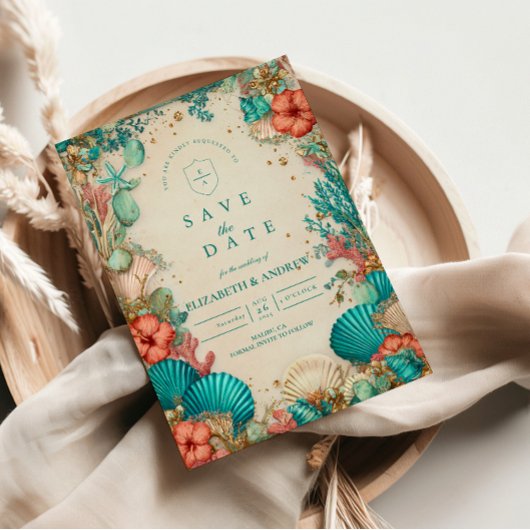 Coastal Seashell Wedding Save The Date