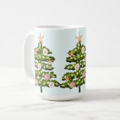 Coastal Seashell Weihnachtsbaum Kaffeetasse (Vorderseite Links)