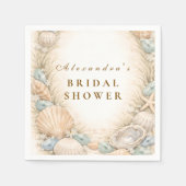 Coastal Seashell Wreath Bridal Shower Serviette (Vorderseite)