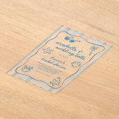 Coastal Seashells and Wedding Bells Bridal Shower Acryleinladungen (Ablage )