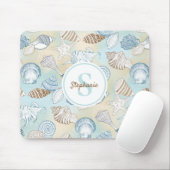 Coastal Seashells Monogram Mousepad (Mit Mouse)