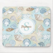 Coastal Seashells Monogram Mousepad (Vorne)
