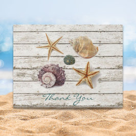 Coastal seashells Sommerstrand Hochzeit danke Postkarte