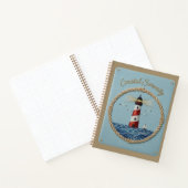Coastal Serenity Embroidered Lighthouse Journal Notizblock (Innenseite)