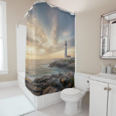 Coastal Serenity Lighthouse Shower Curtain Duschvorhang (Beispiel)