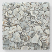 coastal Shell Natural Pattern Steinuntersetzer (Vorderseite)