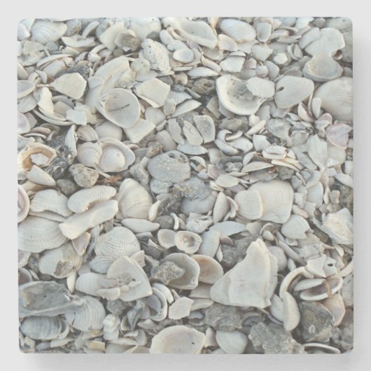 coastal Shell Natural Pattern Steinuntersetzer (Vorderseite)