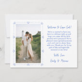 Coastal Shell Wedding Welcome Bag Card with Photo Dankeskarte (Vorderseite)