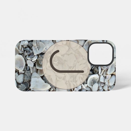 Coastal Shells Initial Case Art iPhone Hülle (Rückseite (Horizontal))