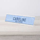 Coastal Simple Modern nautical marine Blue Seashel Schreibtischnamensplakette (Vorderseite )