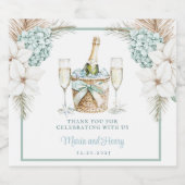 Coastal Sparking Wine Toast | Beach Wedding Schaumweinetikett (Einzelnes Label)