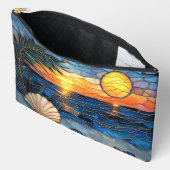 Coastal Stained Glass Zipper Pouch Zubehörtasche (Offen)