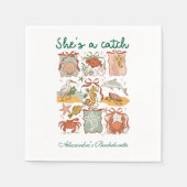 Coastal Stamps & Bows Shes a Catch Celebration Serviette (Vorderseite)