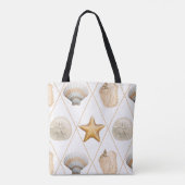 Coastal Starfish and Seashells Tasche (Rückseite)