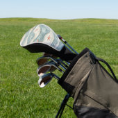 Coastal Starfish on Aqua Sand Waves Pattern (7) Golf Headcover (In SItu)