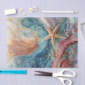 Coastal Starfish - Patriotic Nautical Beach Deco Seidenpapier (Handwerk)