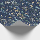 Coastal Starlight Fireworks Pattern Geschenkpapier (Ecke)