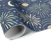 Coastal Starlight Fireworks Pattern Geschenkpapier (Rolleneckpunkt)