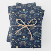 Coastal Starlight Fireworks Pattern Geschenkpapier Set (Beispiel)