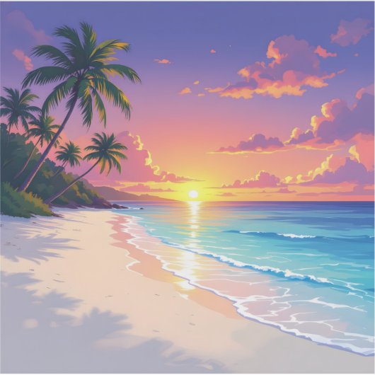 Coastal Stillness - Square Vinyl Aufkleber (Vorderseite)