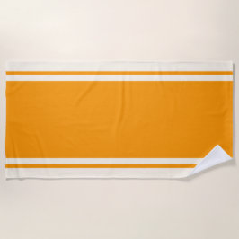 Coastal Stripe Beach Towel - Orange & Cream Strandtuch