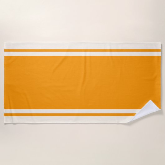 Coastal Stripe Beach Towel - Orange & Cream Strandtuch (Vorderseite)