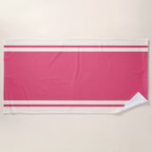Coastal Stripe Beach Towel - Raspberry & Cream Strandtuch (Vorderseite)